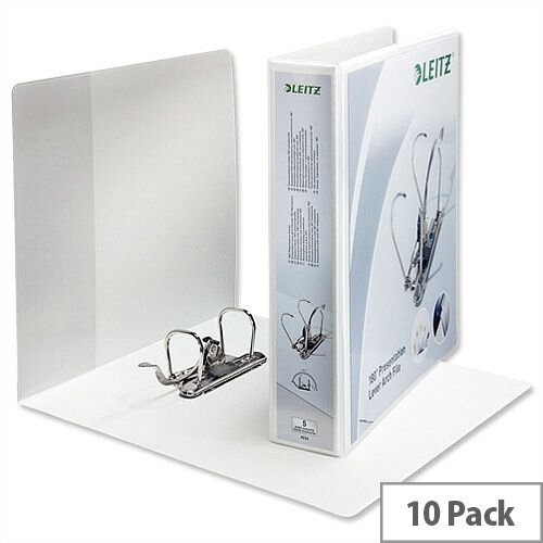 Leitz Presentation Mini Lever Arch File 180 Degree Opening 50mm Spine A4 White Pack of 10 Leitz Presentation Mini Lever Arch File 180 Degree Opening 50mm Spine A4 White Pack of 10