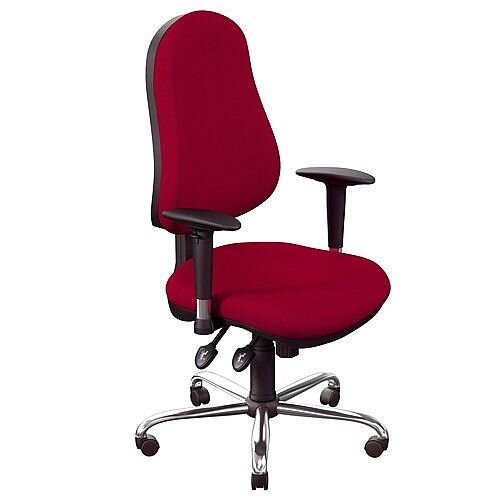 OE Series High Back Posture Operator Office Chair - Red Fabric - Weight Tolerance: 150kg