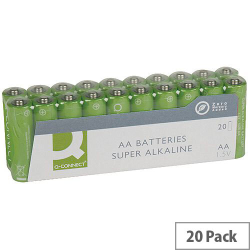 Q-Connect Super Alkaline AA Batteries XXL Pack of 20