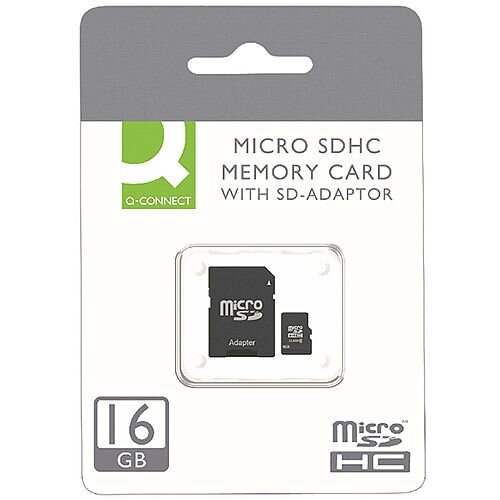 Q-Connect Micro SDHC Card 16GB Class 10 With SD Adaptor KF16012