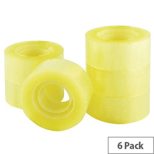 Q-Connect Clear Easy Tear Polypropylene Tape 24mm x 33m Pack of 6 KF27014