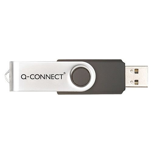 Q-Connect 32GB Silver/Black USB 2.0 Swivel Memory Stick 