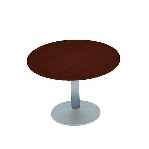Kito Walnut Meeting Room Round Table Silver Trumpet Base Dia800xH725mm Kito Walnut Meeting Room Round Table Silver Trumpet Base Dia800xH725mm
