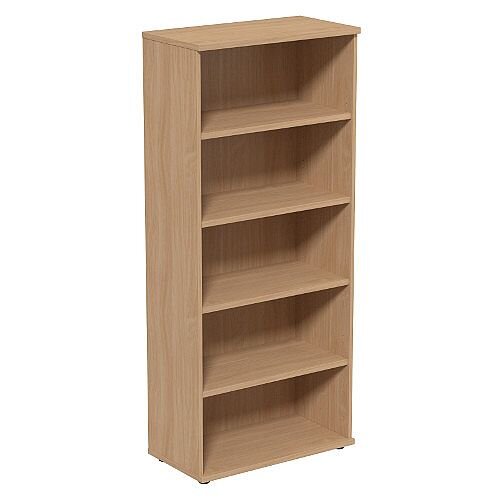 Tall Bookcase with Adjustable Shelves and Floor-leveller Feet W800xD420xH1850mm Beech Kito Tall Bookcase with Adjustable Shelves and Floor-leveller Feet W800xD420xH1850mm Beech Kito