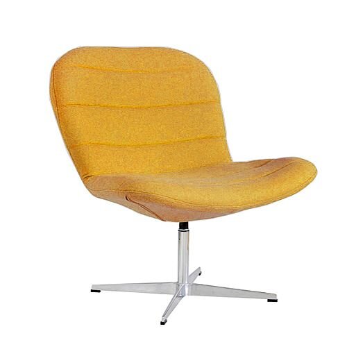 TWISTER Wool Upholstered Reception Lounge Chair Mustard Yellow TWISTER Wool Upholstered Reception Lounge Chair Mustard Yellow