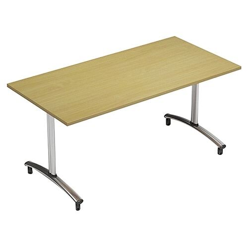 1500mm Wide Rectangular Flip Top Table On Wheels Urban Oak Morph Tilt