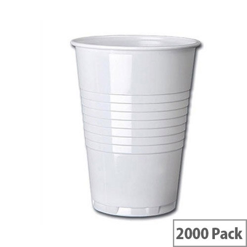 Nupik Tall Plastic Disposable Vending Cold Drink Cups 7oz/200ml White [Pack of 2000] 5585