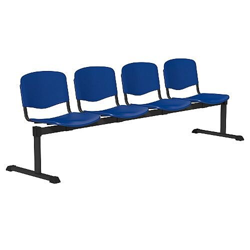 OI Series 4-Seater Bench Plastic Seat Blue Hunt Office Ireland - Main Image