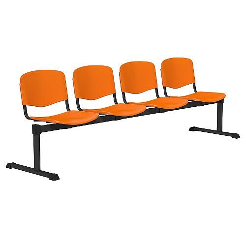 OI Series 4-Seater Bench Plastic Seat Orange Hunt Office Ireland