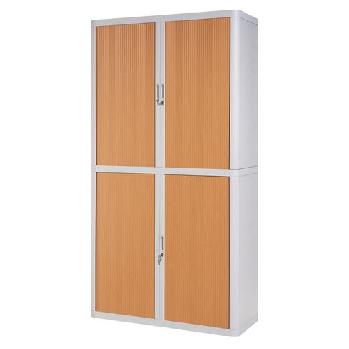 Paperflow Easy Office Cupboard 2 Metres Grey/Beech with 4 Shelves EE000017 Paperflow Easy Office Cupboard 2 Metres Grey/Beech with 4 Shelves EE000017