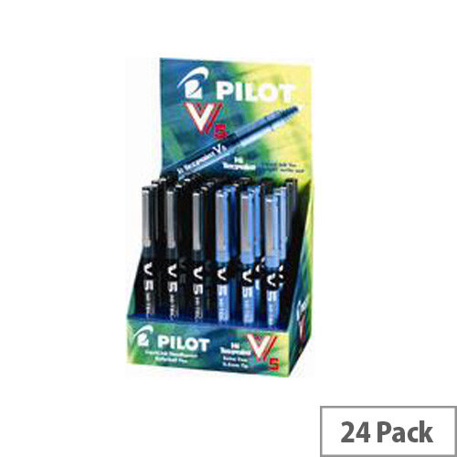 Pilot Assorted V5 Hi-Tec Rollerball Pens Display Pack of 24 100502400