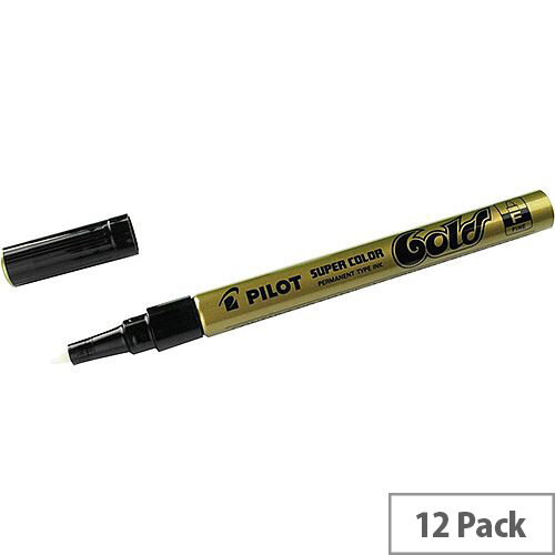 Pilot Gold Medium Bullet Tip Permanent Marker Pack of 12 SCGM Pilot Gold Medium Bullet Tip Permanent Marker Pack of 12 SCGM