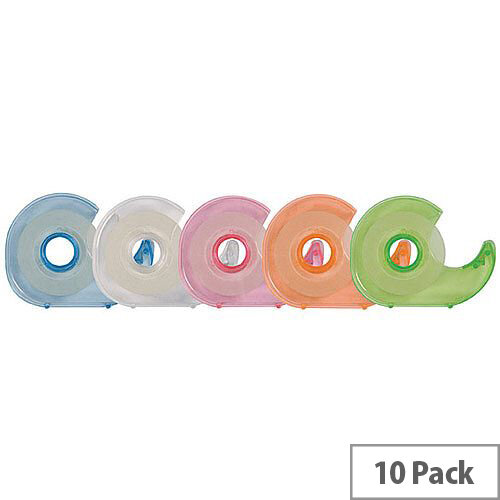 Q-Connect Hand Held Tape Dispenser c/w One Roll Tape 19mm x33 Metres Pack 10 KF27009