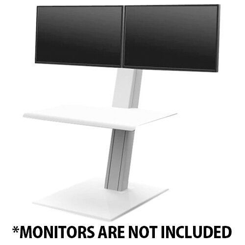 Humanscale QuickStand ECO Height-Adjustable Sitting/Standing Dual Monitor Workstation White QSEWD Humanscale QuickStand ECO Height-Adjustable Sitting/Standing Dual Monitor Workstation White QSEWD