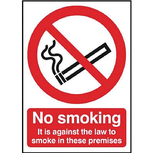 Safety Sign 297x210mm No Smoking Self-Adhesive Pack of 1 SR72082 Safety Sign 297x210mm No Smoking Self-Adhesive Pack of 1 SR72082