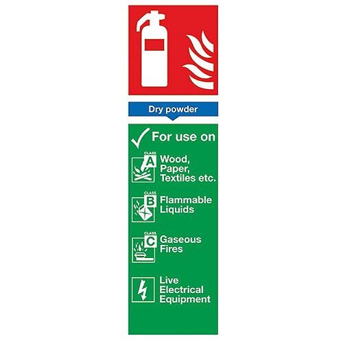 Safety Sign Fire Extinguisher Dry Powder 280x90mm PVC