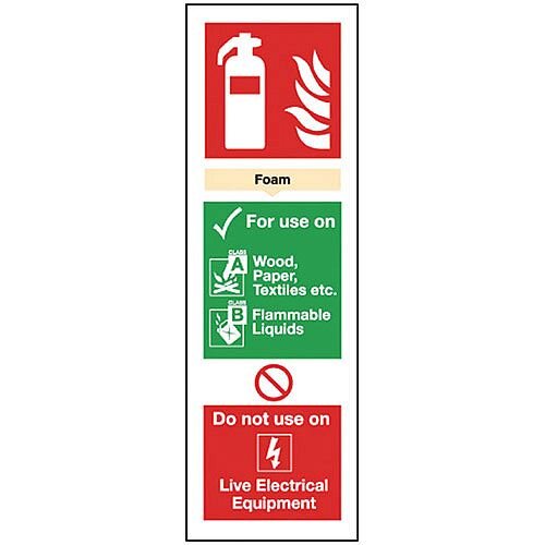 Safety Sign Fire Extinguisher Foam 280x90mm Self-Adhesive Vinyl Safety Sign Fire Extinguisher Foam 280x90mm Self-Adhesive Vinyl