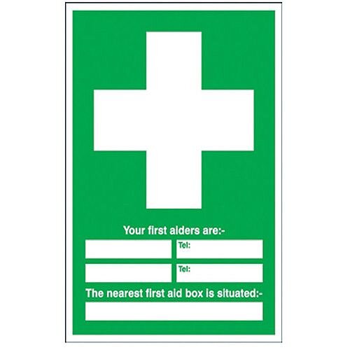 First Aiders/First Aid Box Location Safety Sign 600x450mm PVC First Aiders/First Aid Box Location Safety Sign 600x450mm PVC