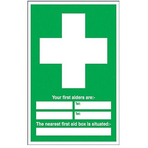 First Aiders/First Aid Box Location Safety Sign 600x450mm PVC