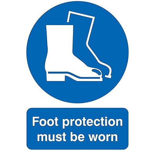 Safety Sign Foot Protection Must be Worn A4 PVC