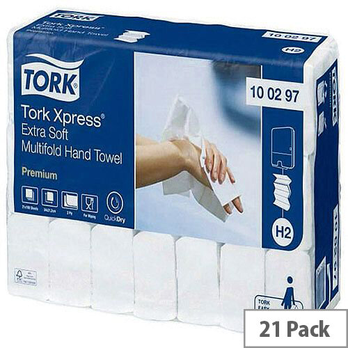 Tork Xpress Extra Soft Hand Paper Towels 100 Towels Per Sleeve 21 Sleeves (2955 Sheets) 100297 Tork Xpress Extra Soft Hand Paper Towels 100 Towels Per Sleeve 21 Sleeves (2955 Sheets) 100297