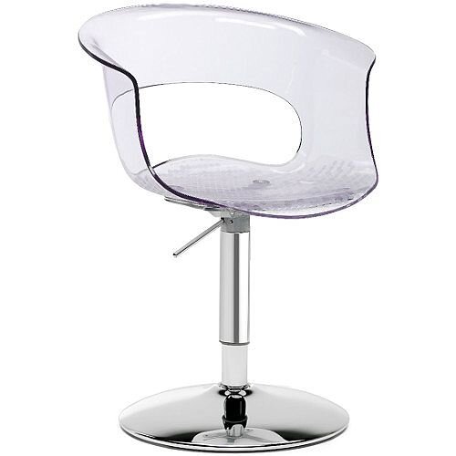 Miss B Up Antishock Chair With Chrome Height Adjustable Revolving Trumpet Base Transparent Miss B Up Antishock Chair With Chrome Height Adjustable Revolving Trumpet Base Transparent