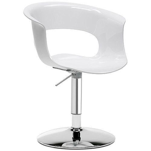 Miss B Up Antishock Chair With Chrome Height Adjustable Revolving Trumpet Base Glossy White