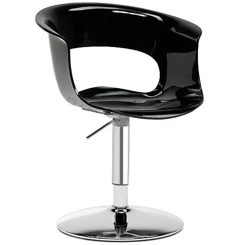 Miss B Up Antishock Chair With Chrome Height Adjustable Revolving Trumpet Base Glossy Black Miss B Up Antishock Chair With Chrome Height Adjustable Revolving Trumpet Base Glossy Black