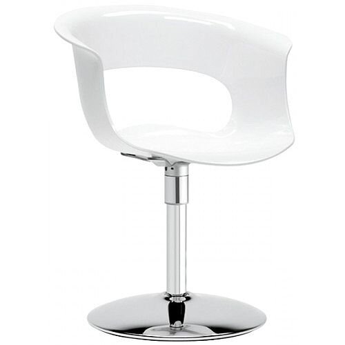 Miss B Twist Antishock Chair With Chrome Revolving Trumpet Base Glossy White Miss B Twist Antishock Chair With Chrome Revolving Trumpet Base Glossy White