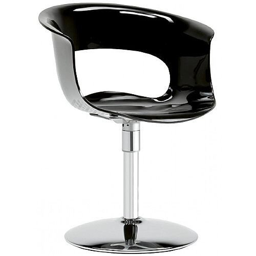 Miss B Twist Antishock Chair With Chrome Revolving Trumpet Base Glossy Black