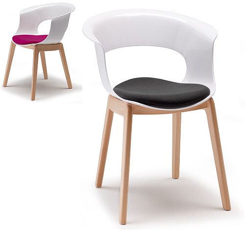 Natural Miss B Antishock Canteen &Breakout Wooden Leg Chair With Cushion Glossy White Set of 2 Natural Miss B Antishock Canteen &Breakout Wooden Leg Chair With Cushion Glossy White Set of 2