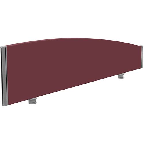 Sprint Eco Office Desk Screen Curved Top W1400xH380-180mm Burgundy