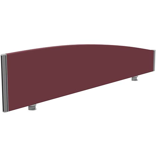 Sprint Eco Office Desk Screen Curved Top W1600xH380-180mm Burgundy