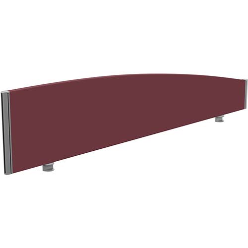 Sprint Eco Office Desk Screen Curved Top W1800xH380-180mm Burgundy