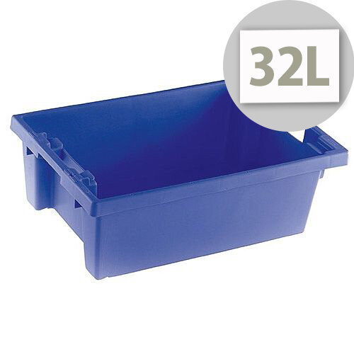 Solid Slide Stack/Nesting Container 600x400x200mm Blue 382960