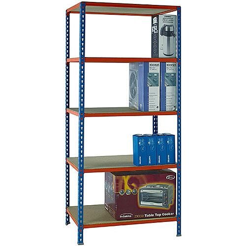 Standard Duty Painted Orange Shelf Unit Blue  W900xD400xH2000mm 378969