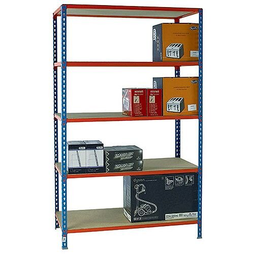 Standard Duty Painted Orange Shelf Unit Blue W1200xD500xH2000mm 378985