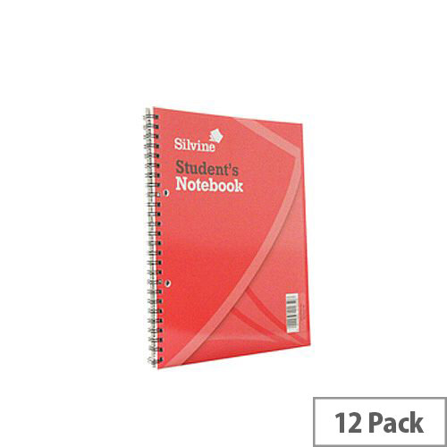 Silvine Spiral Bound Book 9x7 Inches 60 Leaf Ruled Feint Pack of 12 Silvine Spiral Bound Book 9x7 Inches 60 Leaf Ruled Feint Pack of 12