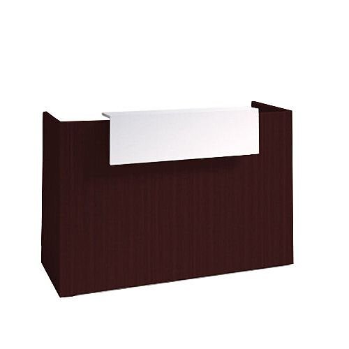 SOVE Minimalist Design Reception Desk W1300mm Dark Walnut With White Counter Top