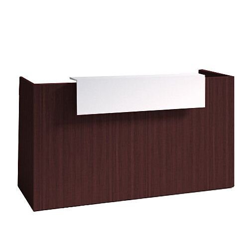 SOVE Minimalist Design Reception Desk W1900mm Dark Walnut With White Counter Top SOVE Minimalist Design Reception Desk W1900mm Dark Walnut With White Counter Top