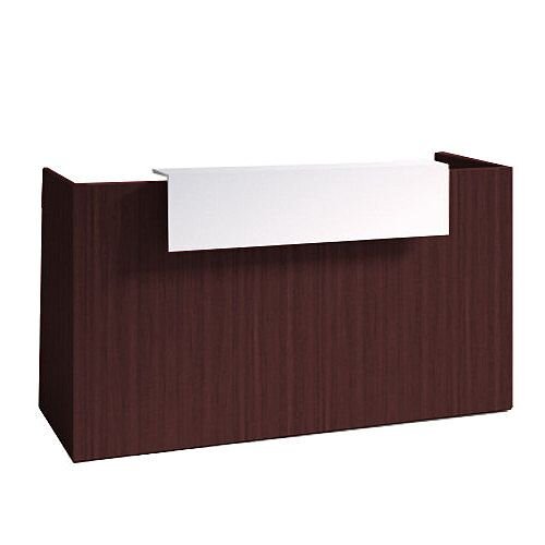 SOVE Minimalist Design Reception Desk W1900mm Dark Walnut With White Counter Top