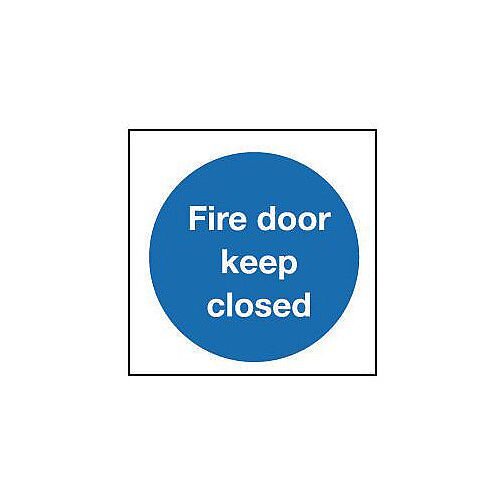 Rigid PVC Plastic Fire Door Keep Closed Sign - Hunt Office Ireland
