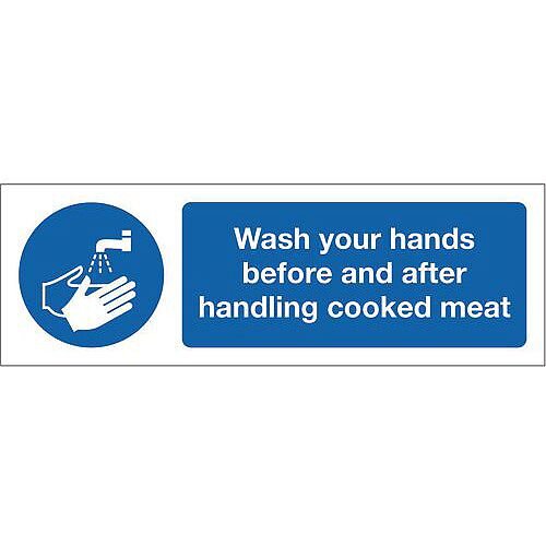 Rigid PVC Plastic Food Processing And Hygiene Sign Wash Your Hands ...