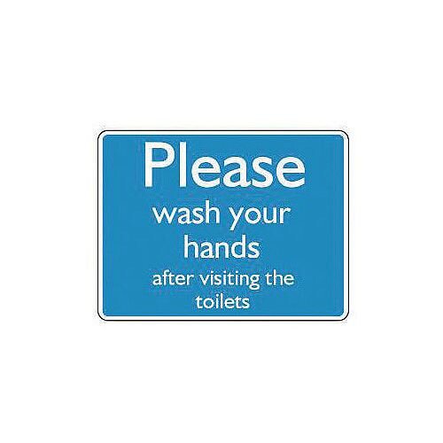 Rigid PVC Plastic Information Sign Please Wash Your Hands After ...