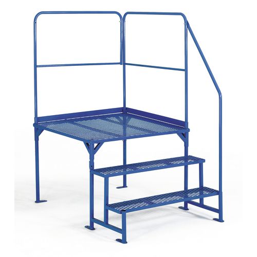 Work Platforms Platform Size 1000 x 1000mm 2 Step Steel Platform Height 460mm Blue Work Platforms Platform Size 1000 x 1000mm 2 Step Steel Platform Height 460mm Blue