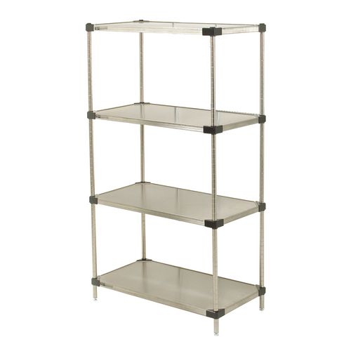 Super Erecta Solid Stainless Steel Shelving 4 Shelf Unit HxWxDmm 1590x1219x610 Super Erecta Solid Stainless Steel Shelving 4 Shelf Unit HxWxDmm 1590x1219x610