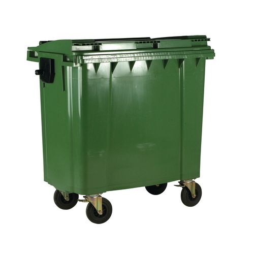 4Wheel Wheelie Bin With Lid 1100L Green Hunt Office Ireland