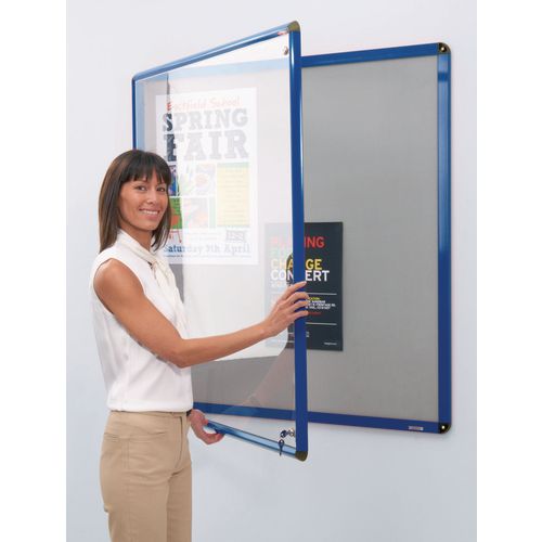 Heavy Duty Tamperproof Slimline Lockable Office Noticeboard Aluminium Frame HxW 1200x1200mm