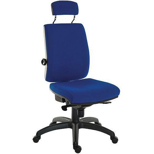 Ergo Plus 24 Hour Executive Ergonomic Posture Task Operator Office Chair With Headrest Fabric Blue