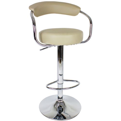 Round Leather Bar Stool Cream Hunt Office Ireland